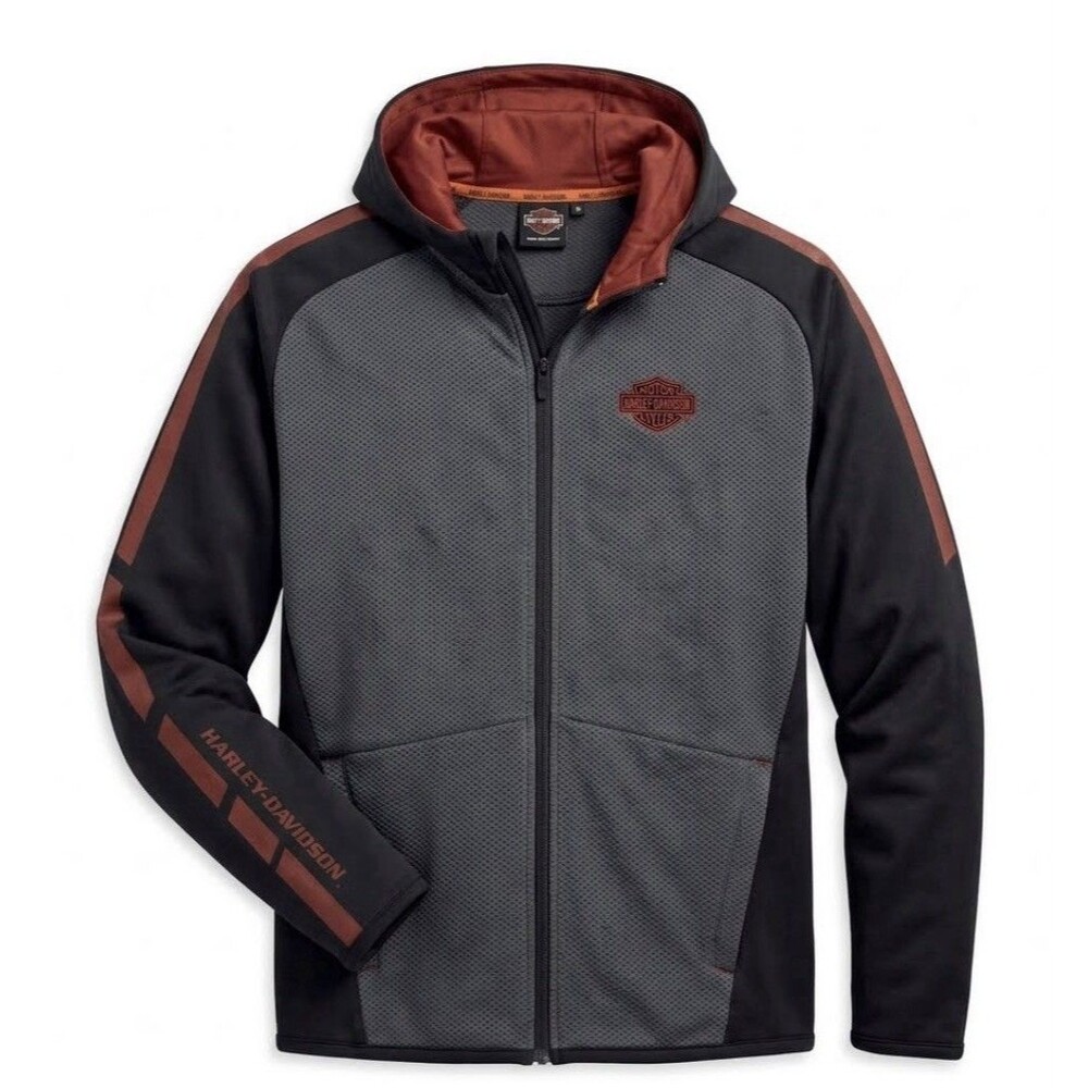 Harley Davidson Motorcycles Hoodie Men’s Large Full Zip Genuine MotorClothes